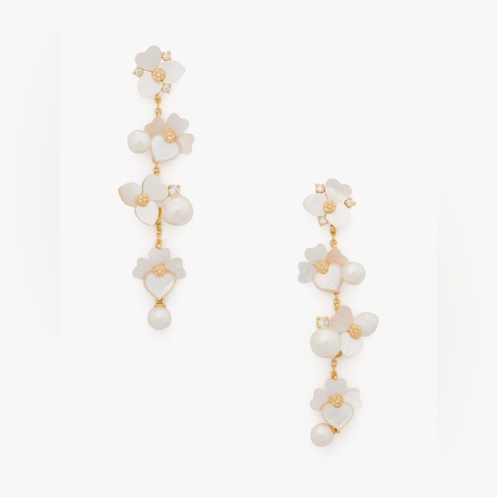 Kate Spade Precious Pansy Statement Linear Earrings